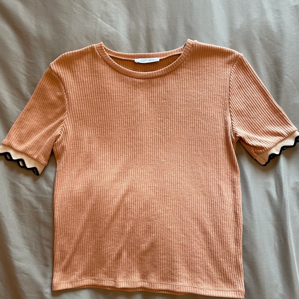 Zara Pink Ribbed Tank Top